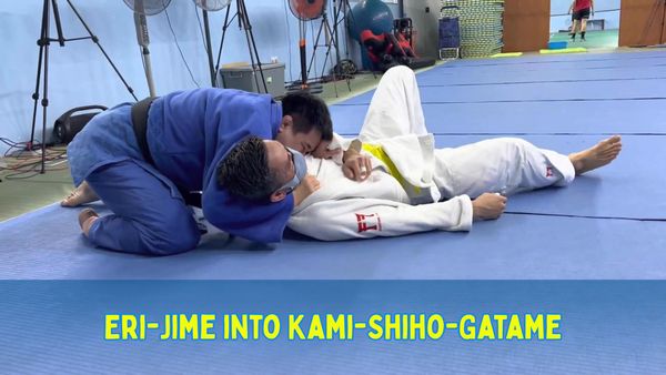 Eri-Jime into Kami-Shiho-Gatame